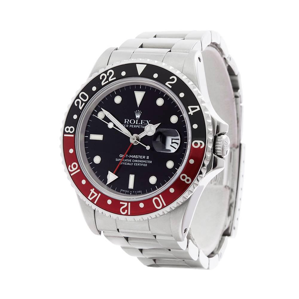 Ref: COM1678
Manufacturer: Rolex
Model: GMT-Master II
Model Ref: 16760
Age: 27th February 1988
Gender: Mens
Complete With: Box & Guarantee
Dial: Black
Glass: Sapphire Crystal
Movement: Automatic
Water Resistance: To Manufacturers