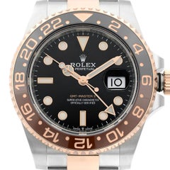 Rolex GMT-Master II 18K Rose Gold Steel Black Dial Mens Watch 126711CHNR