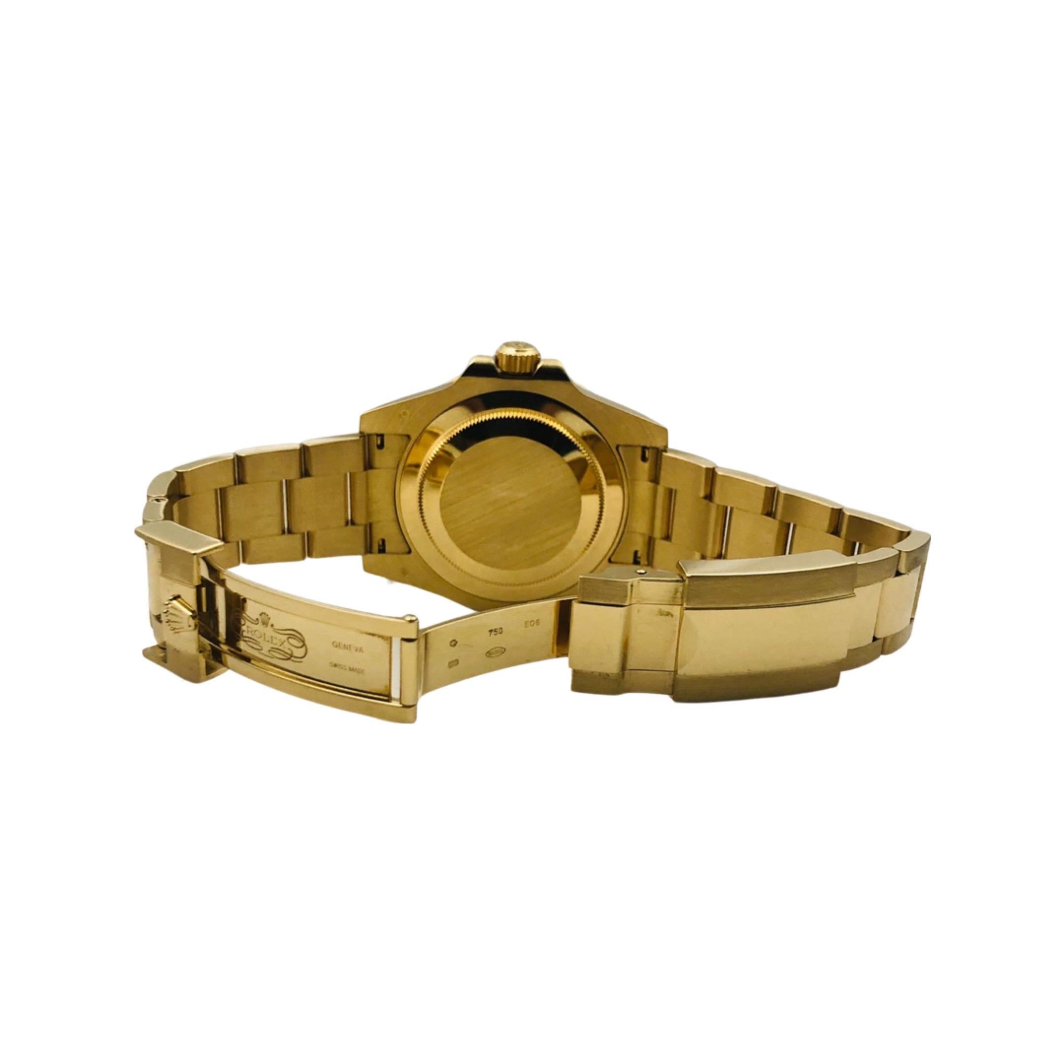 Rolex GMT-Master II 18k Gelbgold schwarzes Zifferblatt Ref. 116718LN Keramik Lünette für Damen oder Herren