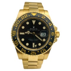 Rolex GMT-Master II 18k Gelbgold schwarzes Zifferblatt Ref. 116718LN Keramik Lünette