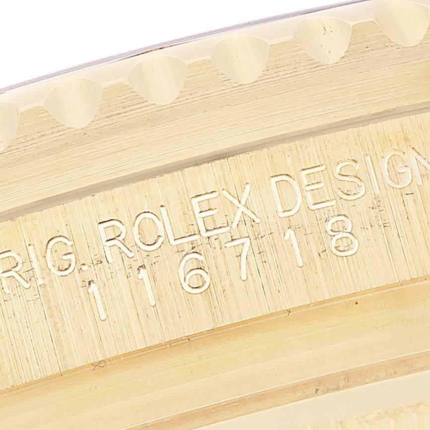 Rolex Montre GMT Master II en or jaune 18 carats avec cadran vert pour hommes 116718 en vente 3