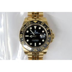 Rolex GMT-Master II 18K Yellow Gold Jubilee Black Dial Men Watch 126718