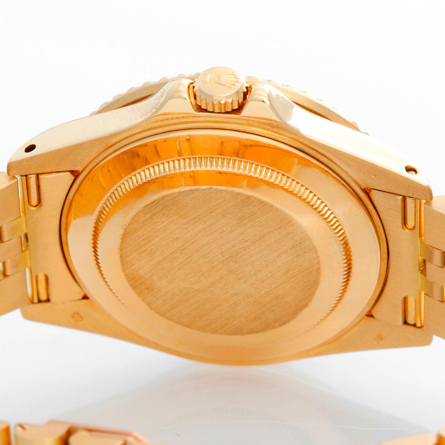Men's Rolex GMT, Master II 18 Karat Yellow Gold Watch 16718 Black Dial