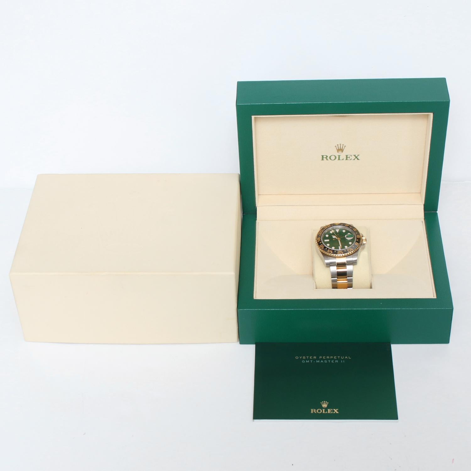 Reloj de caballero Rolex GMT-Master II de 2 tonos 116713 con aguja GMT verde 1