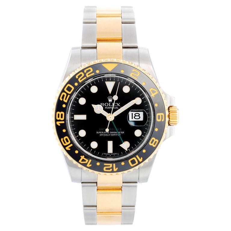 Rolex GMT-Master II 2-Tone Men's Watch 116713 with Green GMT Hand For Sale  at 1stDibs