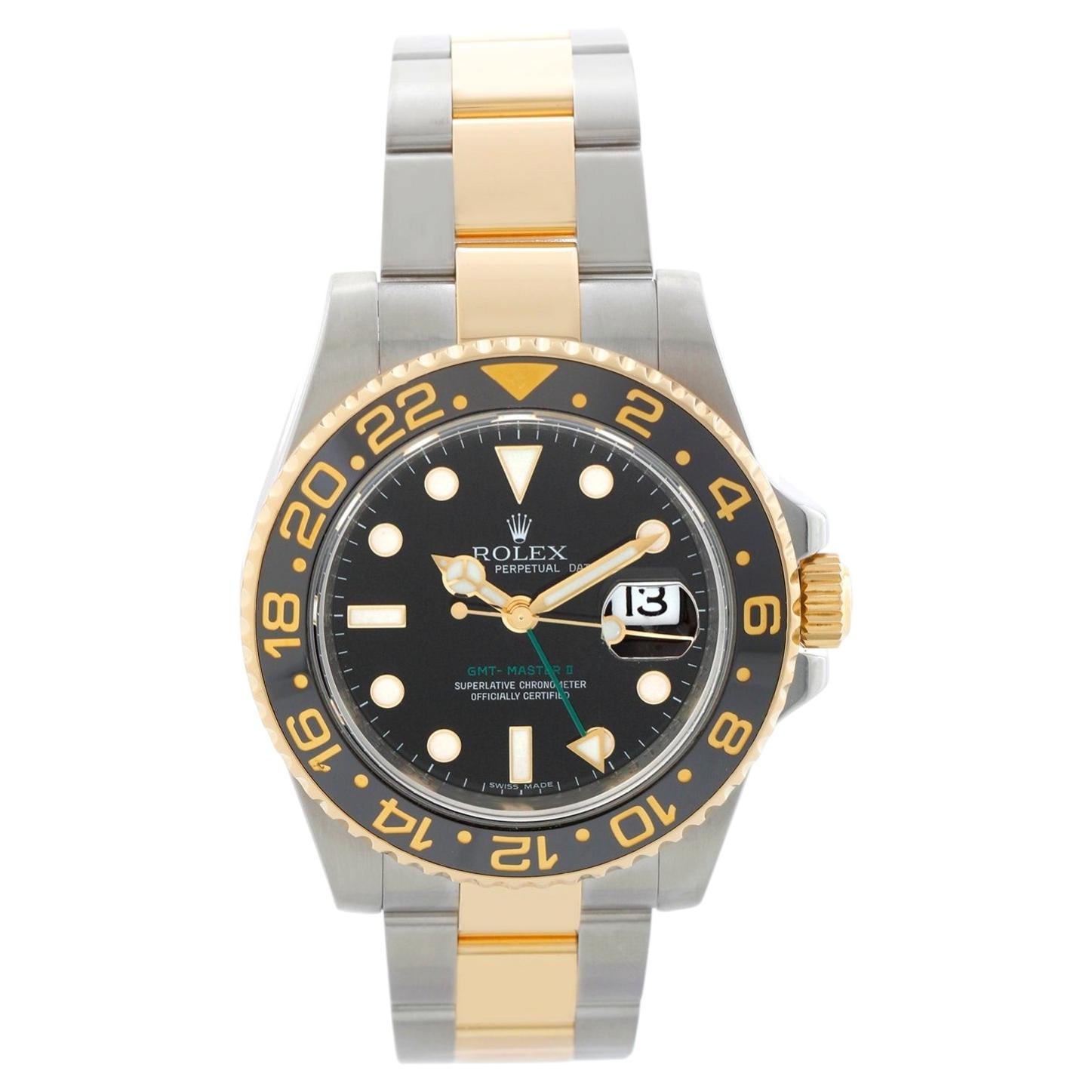 Montre Rolex GMT-Master II 2-Tone pour hommes 116713 avec aiguille GMT verte