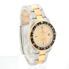 Rolex GMT-Master II 2-Tone Men's Watch 16713 with Ruby Serti Dial