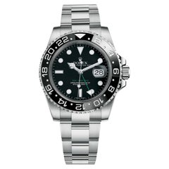 Rolex GMT Master II 40 Black Dial Green Hand Ceramic Bezel Steel Watch 116710LN