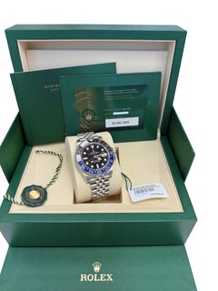 Rolex GMT Master II 40mm Batgirl Black Blue Bezel Steel Jubilee Watch 126710BLNR