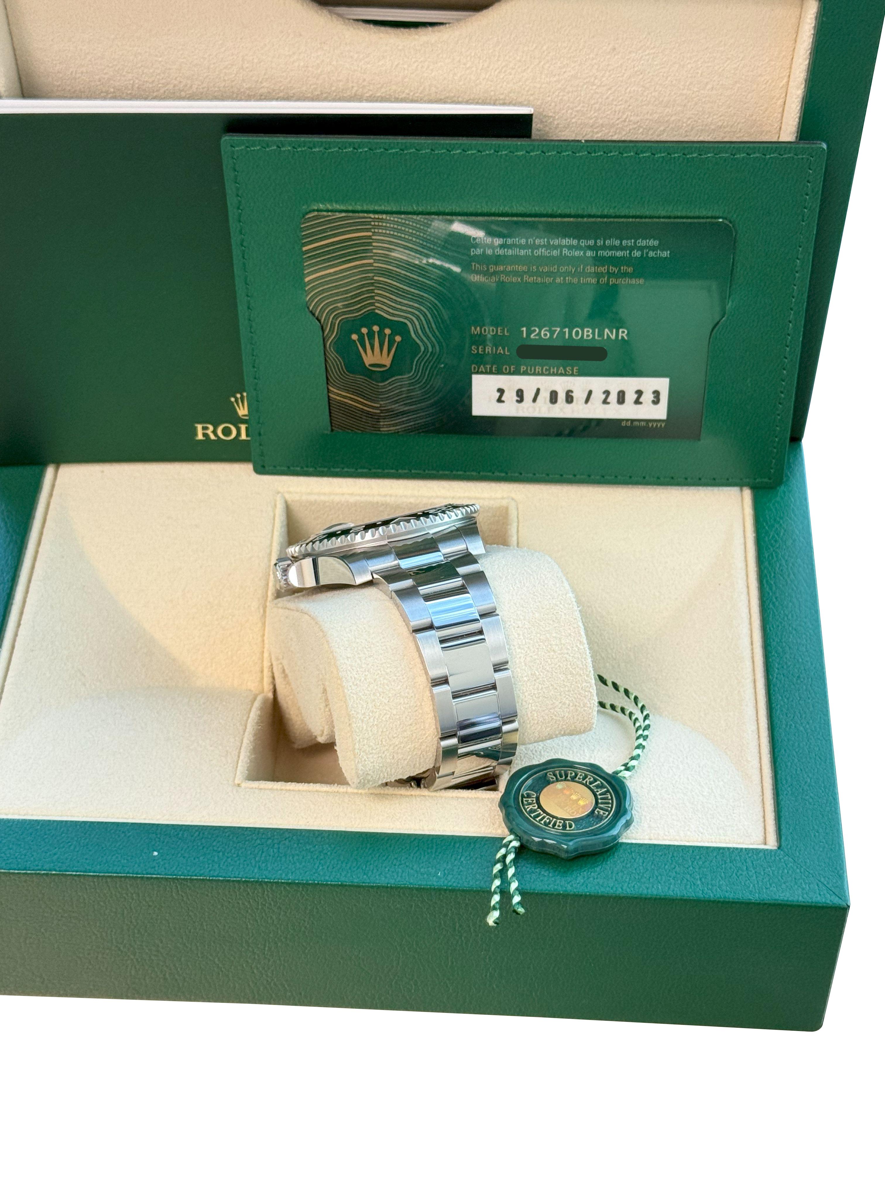 Rolex GMT-Master II 40mm Batman Black Blue Ceramic Bezel Oyster Watch 126710 For Sale 10