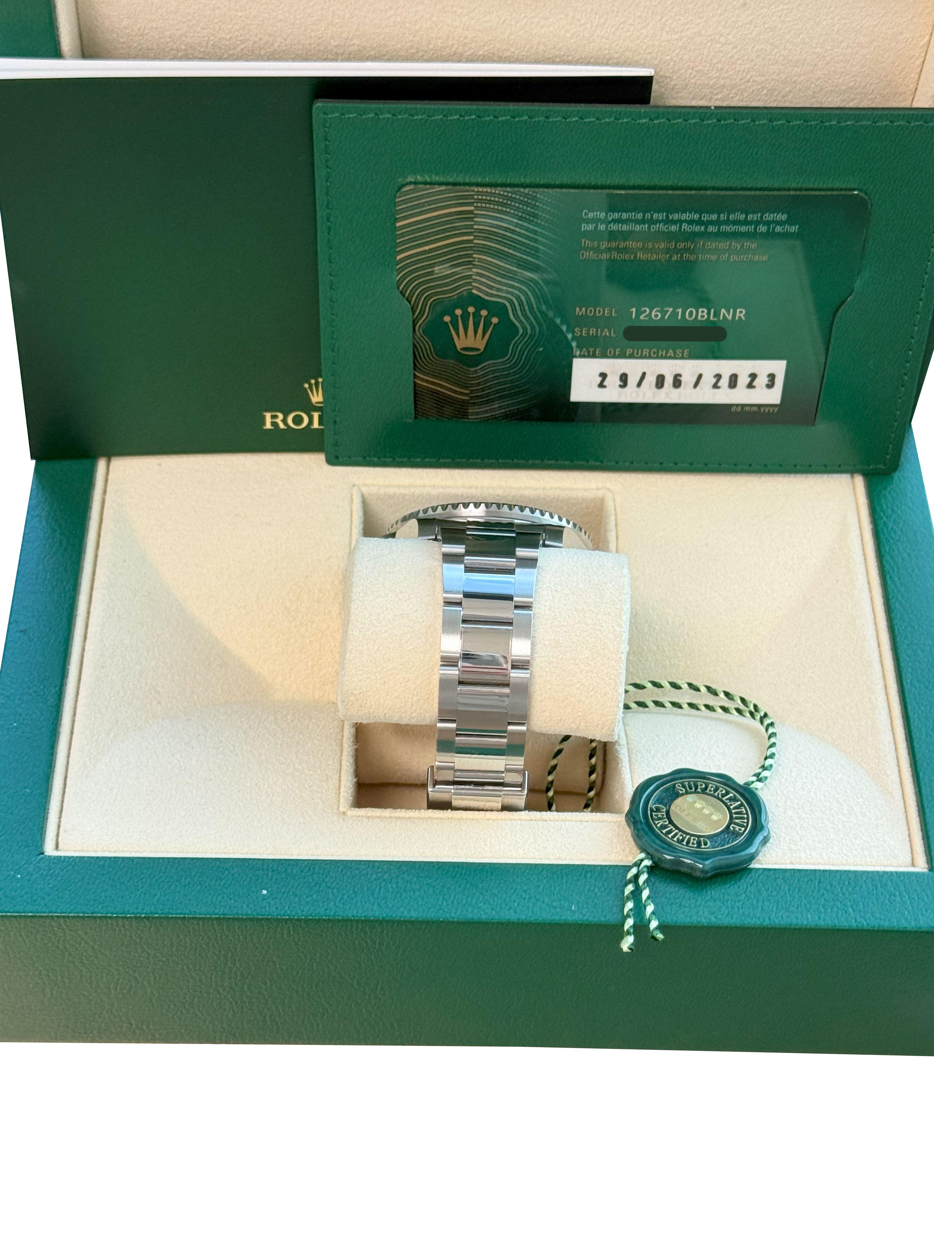 Rolex GMT-Master II 40mm Batman Black Blue Ceramic Bezel Oyster Watch 126710 For Sale 11