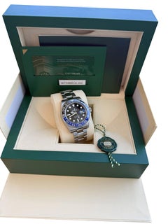 Rolex GMT Master II 40mm Black Blue Batman Bezel Steel Mens Watch 126710BLNR