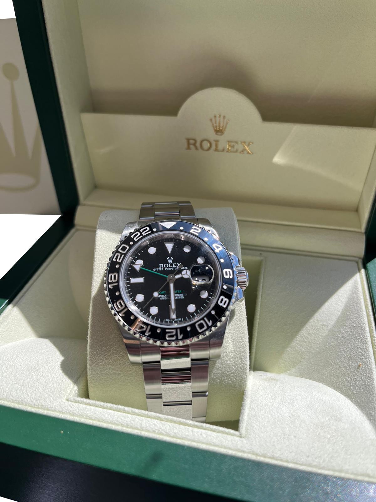 Rolex GMT-Master II 40mm GMT Date Black Dial Stainless Steel Date Watch 116710LN 5