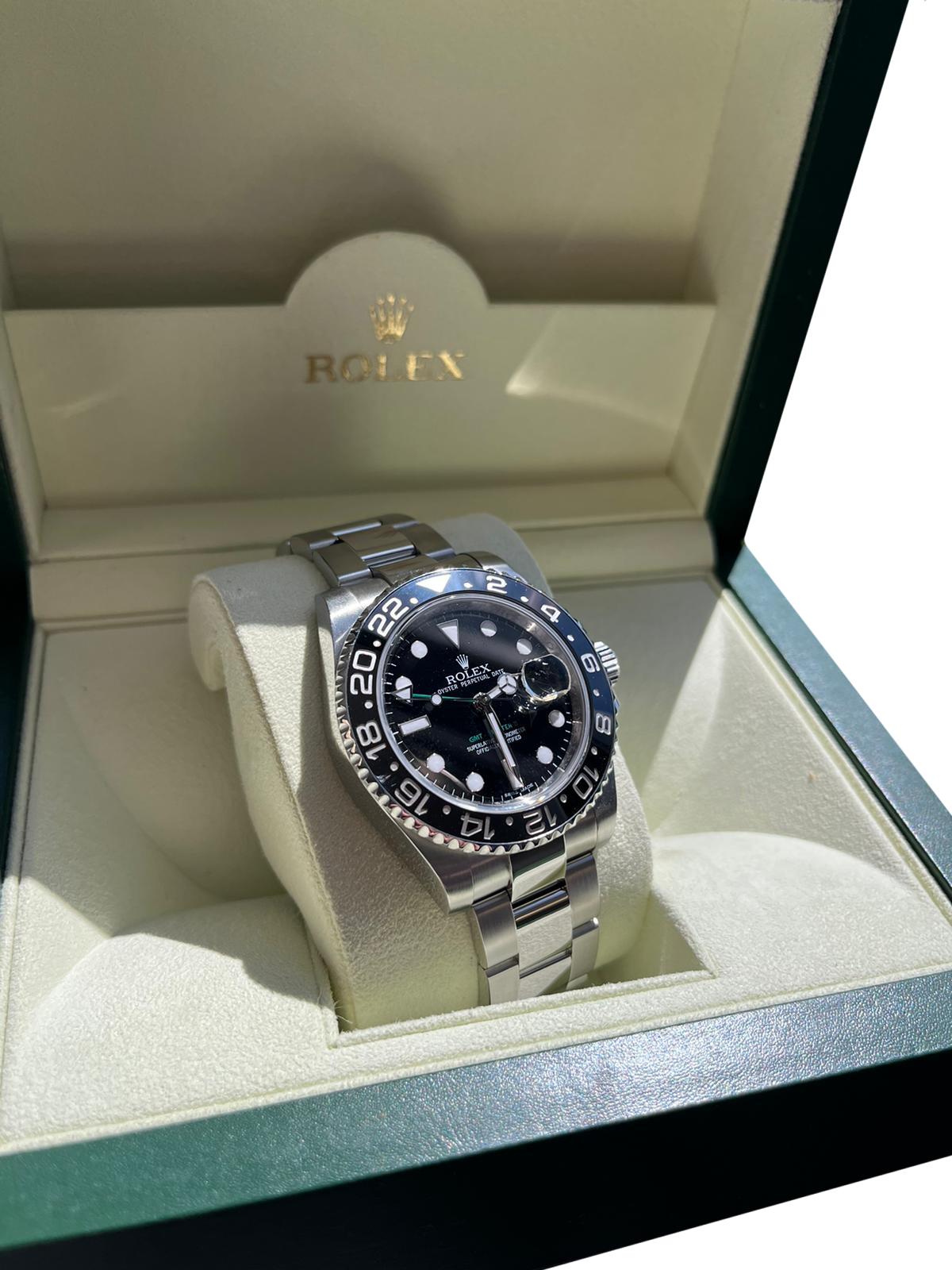 Rolex GMT-Master II 40mm GMT Date Black Dial Stainless Steel Date Watch 116710LN 6