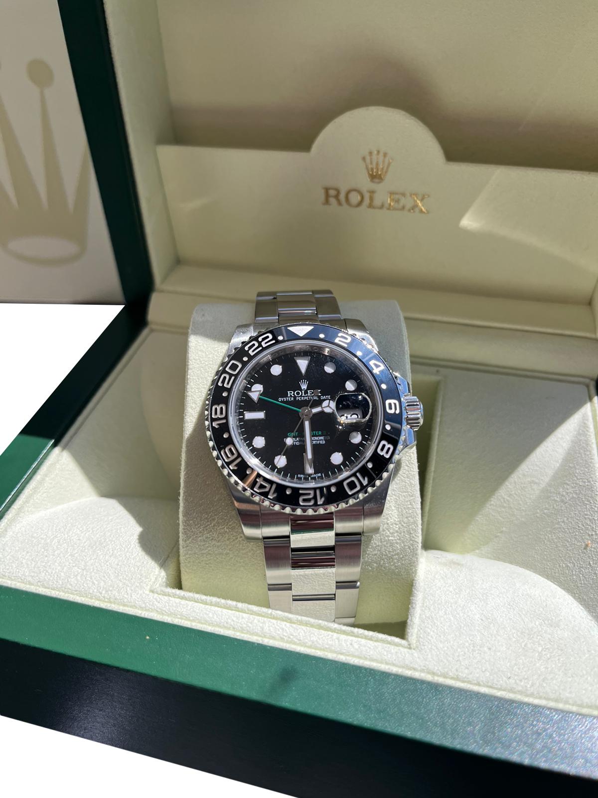 Rolex GMT-Master II 40mm GMT Date Black Dial Stainless Steel Date Watch 116710LN 3