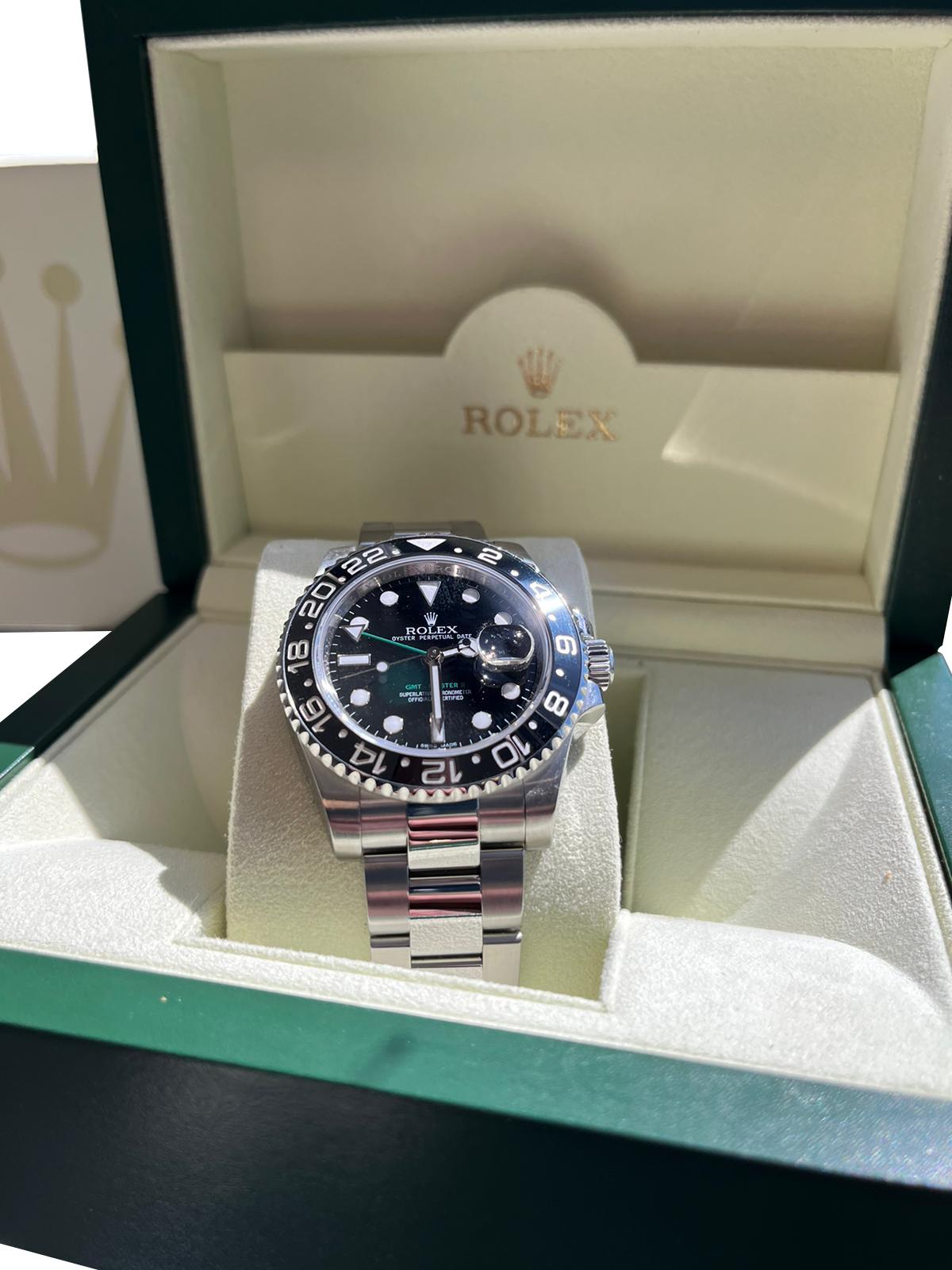 Rolex GMT-Master II 40mm GMT Date Black Dial Stainless Steel Date Watch 116710LN 4