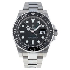 Rolex GMT-Master II 40mm GMT Date Black Dial Stainless Steel Date Watch 116710LN