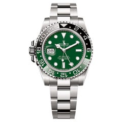 Rolex GMT-Master II 40mm Green Dial White Gold Oyster Bracelet Watch 126729VTNR