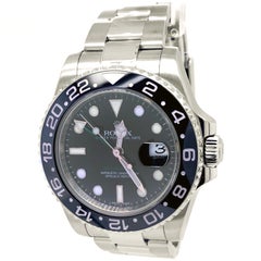 Rolex GMT-Master II Men's Steel Watch Black Dial Ceramic Bezel 116710LN