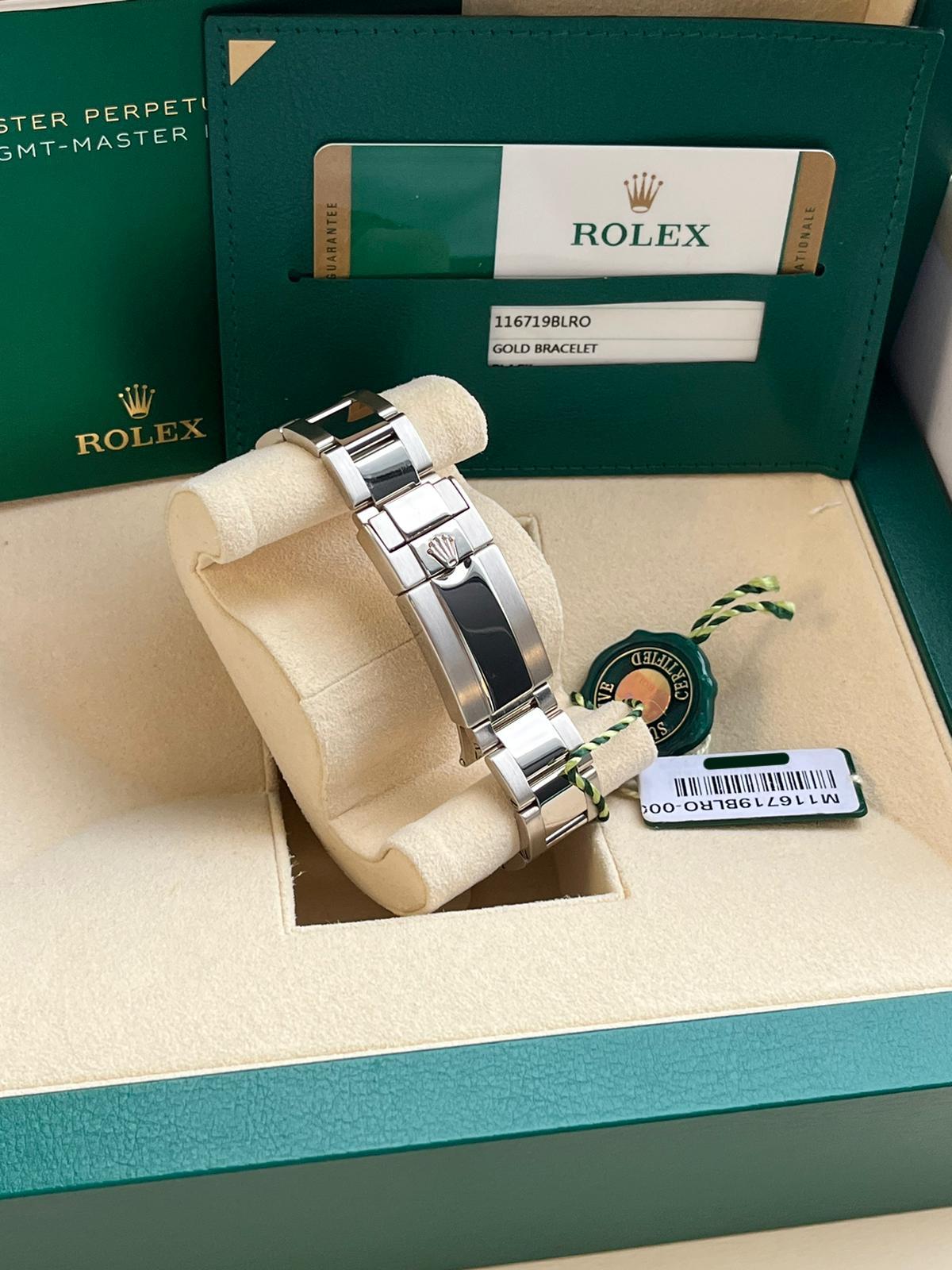 Rolex GMT-Master II 40mm Pepsi Montre Oyster en or blanc 18K 116719BLRO en vente 8
