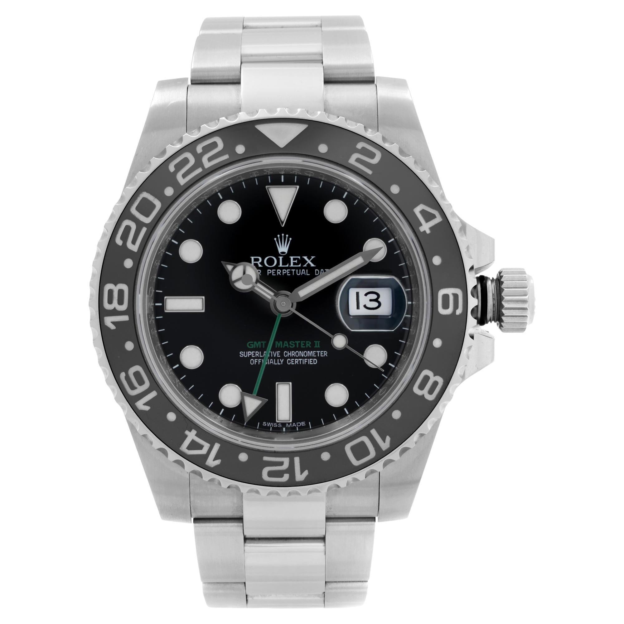 Rolex GMT Master II Stahl Keramik Schwarzes Zifferblatt Automatik-Herrenuhr 116710LN