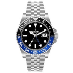 Rolex GMT Master II Batgirl Nero Lunetta Blu Acciaio Orologio Uomo 126710 Scheda Scatola
