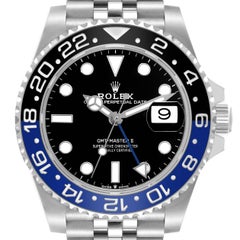 Rolex GMT Master II Batgirl Nero Lunetta Blu Acciaio Orologio Uomo 126710 Scheda Scatola