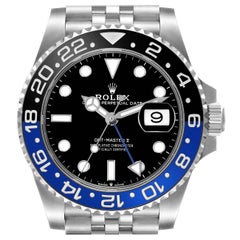 Rolex Montre GMT Master II Batgirl en acier avec lunette noire et bleue, pour hommes 126710, avec carte boîte