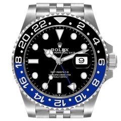 Rolex GMT Master II Batgirl Black Blue Bezel Steel Mens Watch 126710 Unworn
