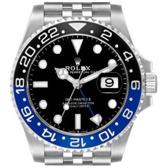Rolex GMT Master II Batgirl Black Blue Bezel Steel Mens Watch 126710 Unworn