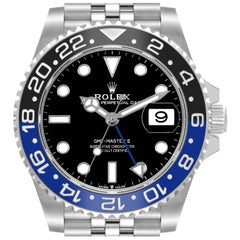 Rolex GMT Master II Batgirl Black Blue Bezel Steel Mens Watch 126710 Unworn