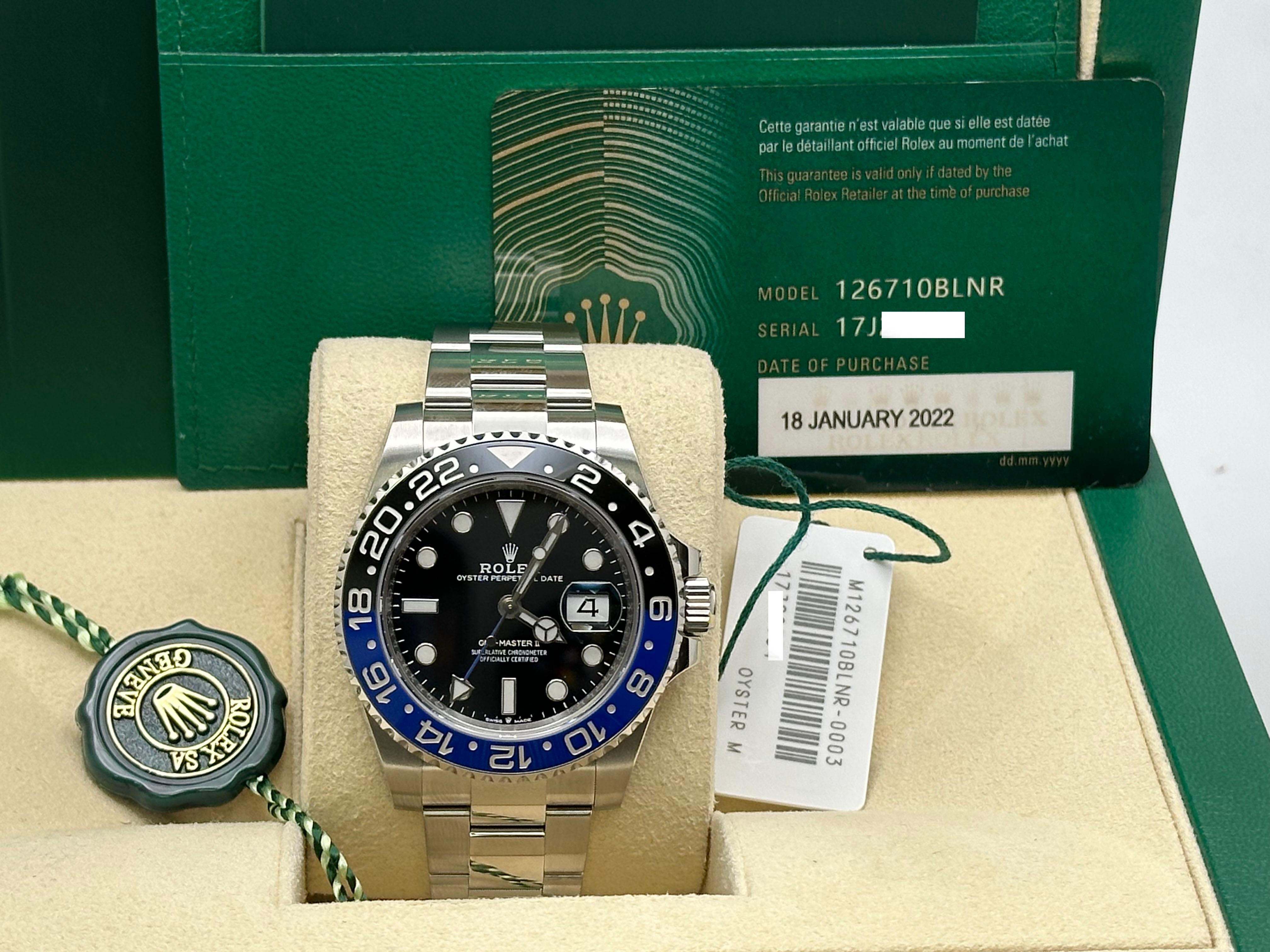 Rolex GMT Master II Batman 126710BLNR Black Blue Ceramic Steel Box Paper 2022 For Sale 5