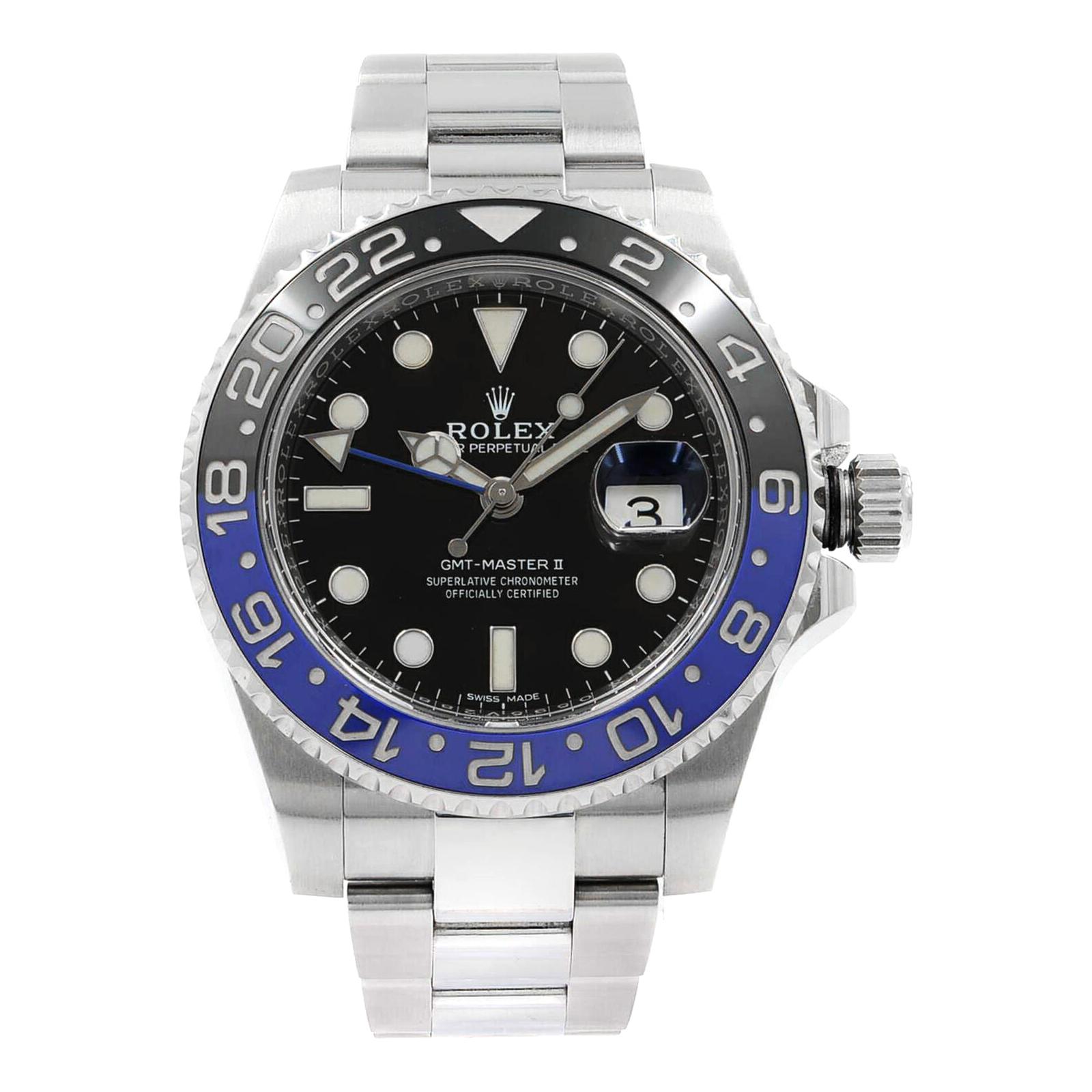 Rolex GMT-Master II 'Batman' Black Dial Steel Automatic Men's Watch 116710BLNR