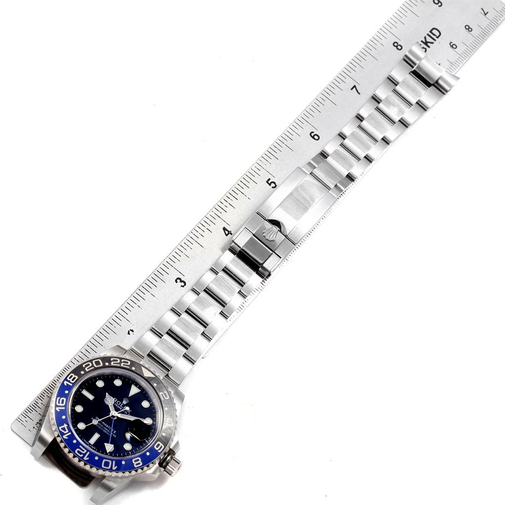 Rolex GMT Master II Batman Blue Black Bezel Steel Watch 116710 Box Card For Sale 6