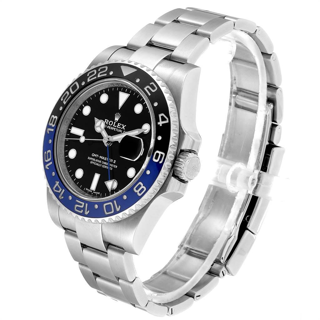 Men's Rolex GMT Master II Batman Blue Black Bezel Steel Watch 116710 Box Card