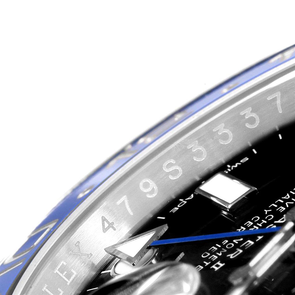 Rolex GMT Master II Batman Blue Black Bezel Steel Watch 116710 Box Card For Sale 4