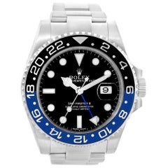 Rolex GMT Master II Batman Blue Black Bezel Steel Watch 116710 Box Card