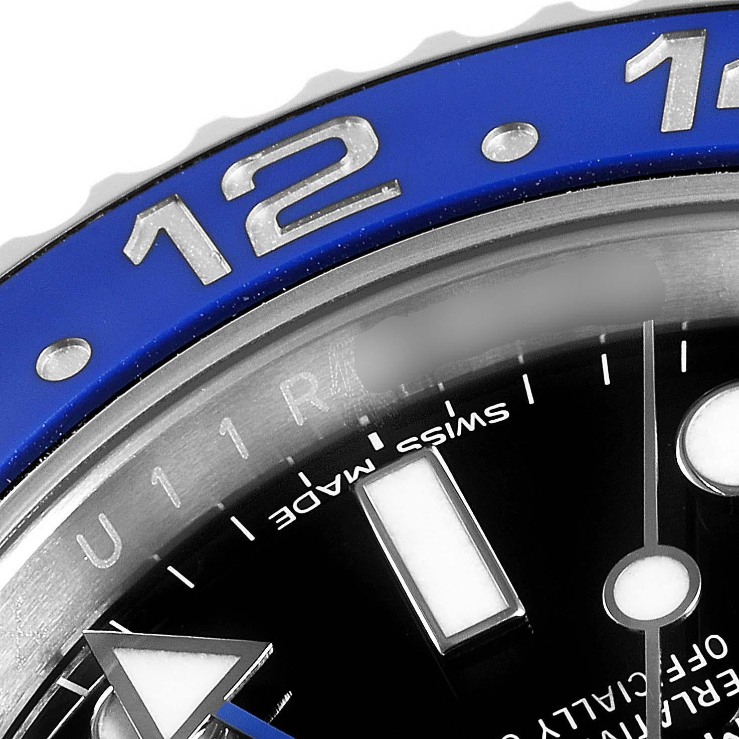 Rolex GMT Master II Batman Blue Black Bezel Steel Watch 116710 Unworn 1