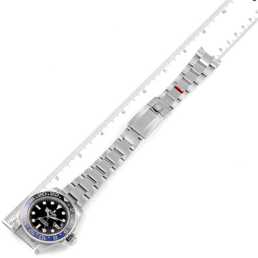 Rolex GMT Master II Stahluhr 116710 mit blauer und schwarzer Keramik-Lünette 116710 Box-Karte im Angebot 5