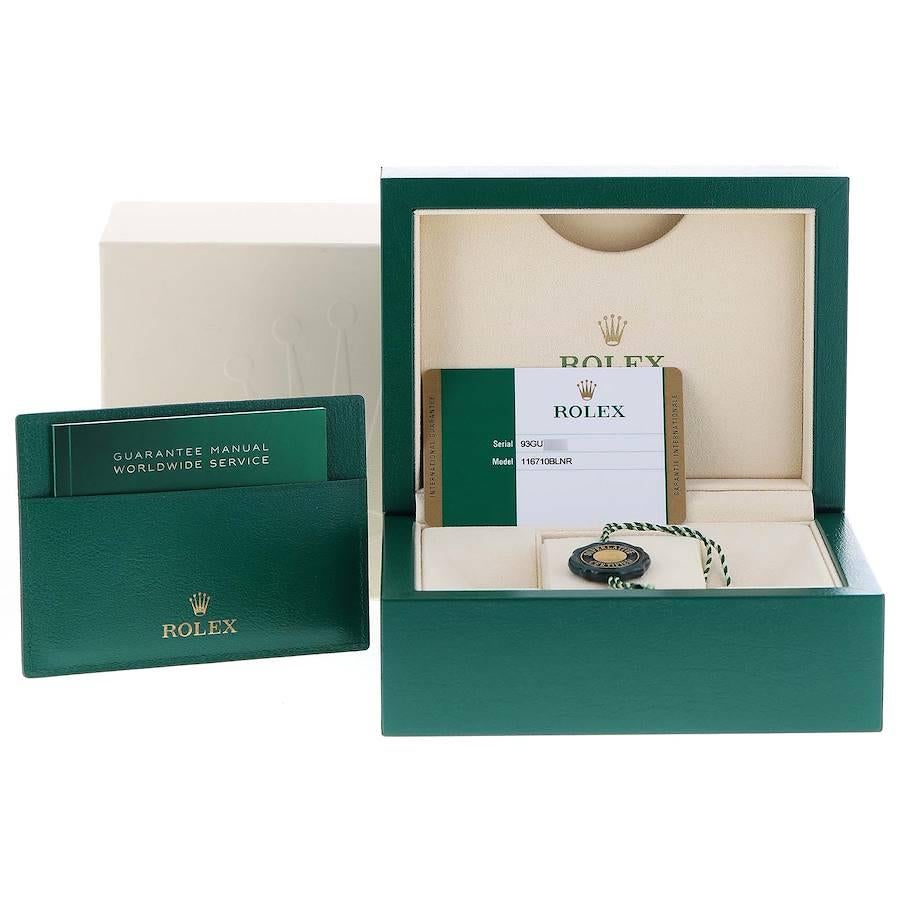 Rolex GMT Master II Stahluhr 116710 mit blauer und schwarzer Keramik-Lünette 116710 Box-Karte im Angebot 7