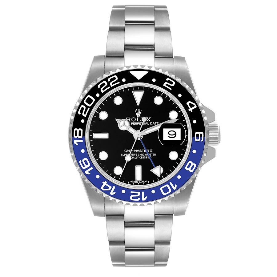 Rolex GMT Master II Batman Blue Black Ceramic Bezel Steel Watch 116710
