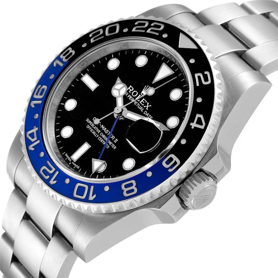 Rolex GMT Master II Stahluhr 116710 mit blauer und schwarzer Keramik-Lünette 116710 Box-Karte Herren im Angebot