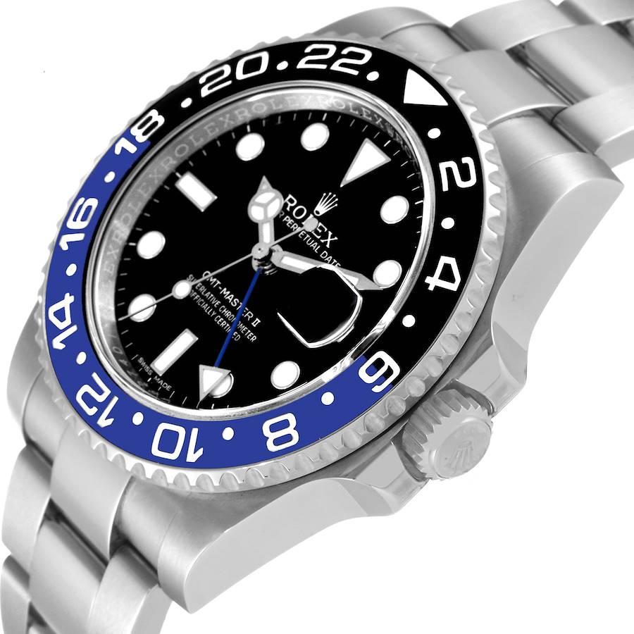 Rolex GMT Master II Batman Blue Black Ceramic Bezel Steel Watch 116710