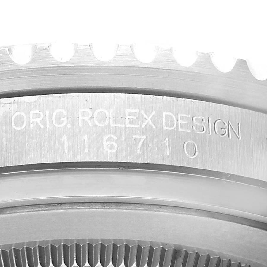 Rolex GMT Master II Batman Blue Black Ceramic Bezel Steel Watch 116710 Box Card In Excellent Condition In Atlanta, GA