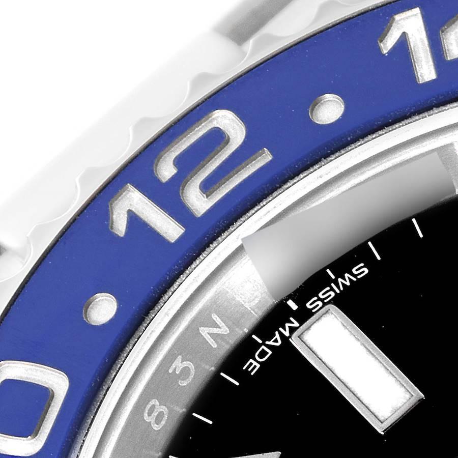 Rolex GMT Master II Batman Stahluhr mit blauer und schwarzer Keramik-Lünette 116710 Boxkarte im Angebot 3