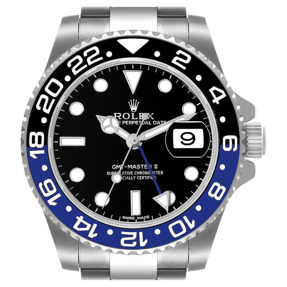 Rolex GMT Master II Batman Blue Black Ceramic Bezel Steel Watch 116710
