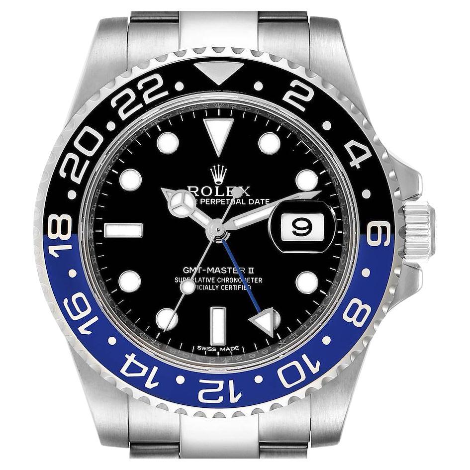 Rolex GMT Master II Black Blue Batman Bezel Steel Mens Watch 126710 Box