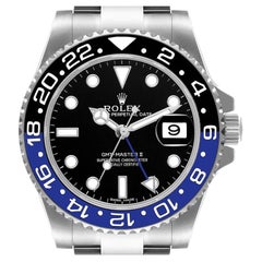 Rolex GMT Master II Batman Blue Black Ceramic Bezel Steel Watch 116710 Box Card