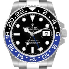 Rolex GMT Master II Batman Blue Black Ceramic Bezel Steel Watch 116710 Box Card