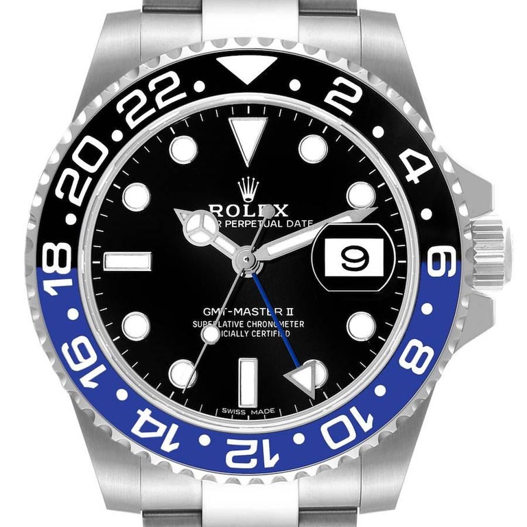 Rolex GMT Master II Batman Stahluhr mit blauer und schwarzer Keramik